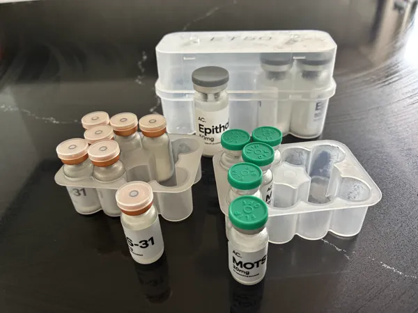 Customer photo: Epithalon, SS-31 and MOTS-c in their trays, as received